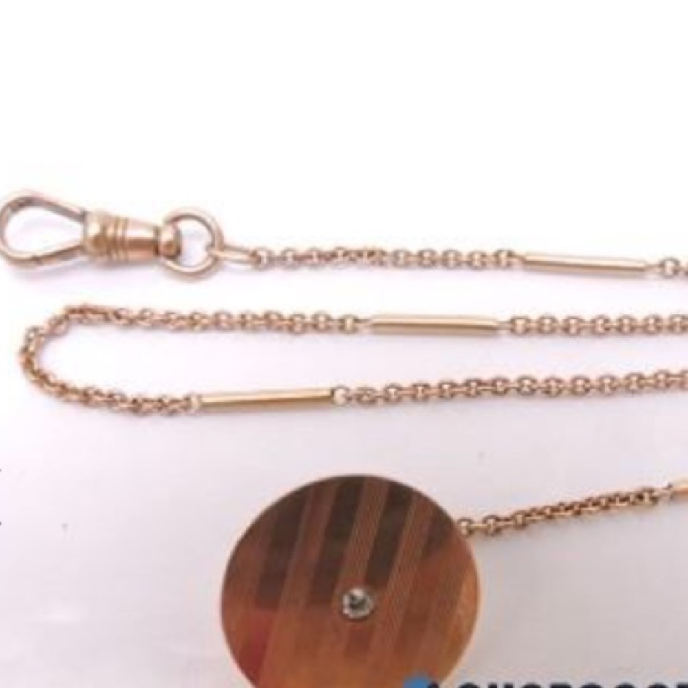 Vintage Pocket Watch Chain Diamond 10K
